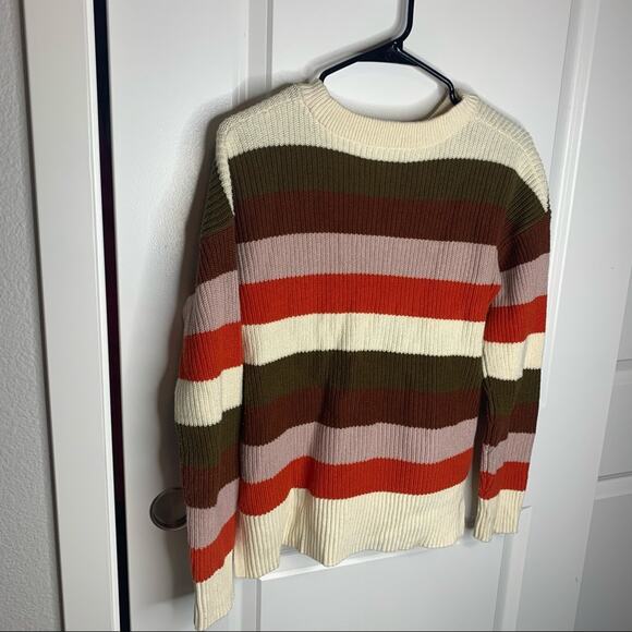 Madewell Multicolor Stripe Knit Patch Pocket Sweater Size XS - Picture 8 of 9